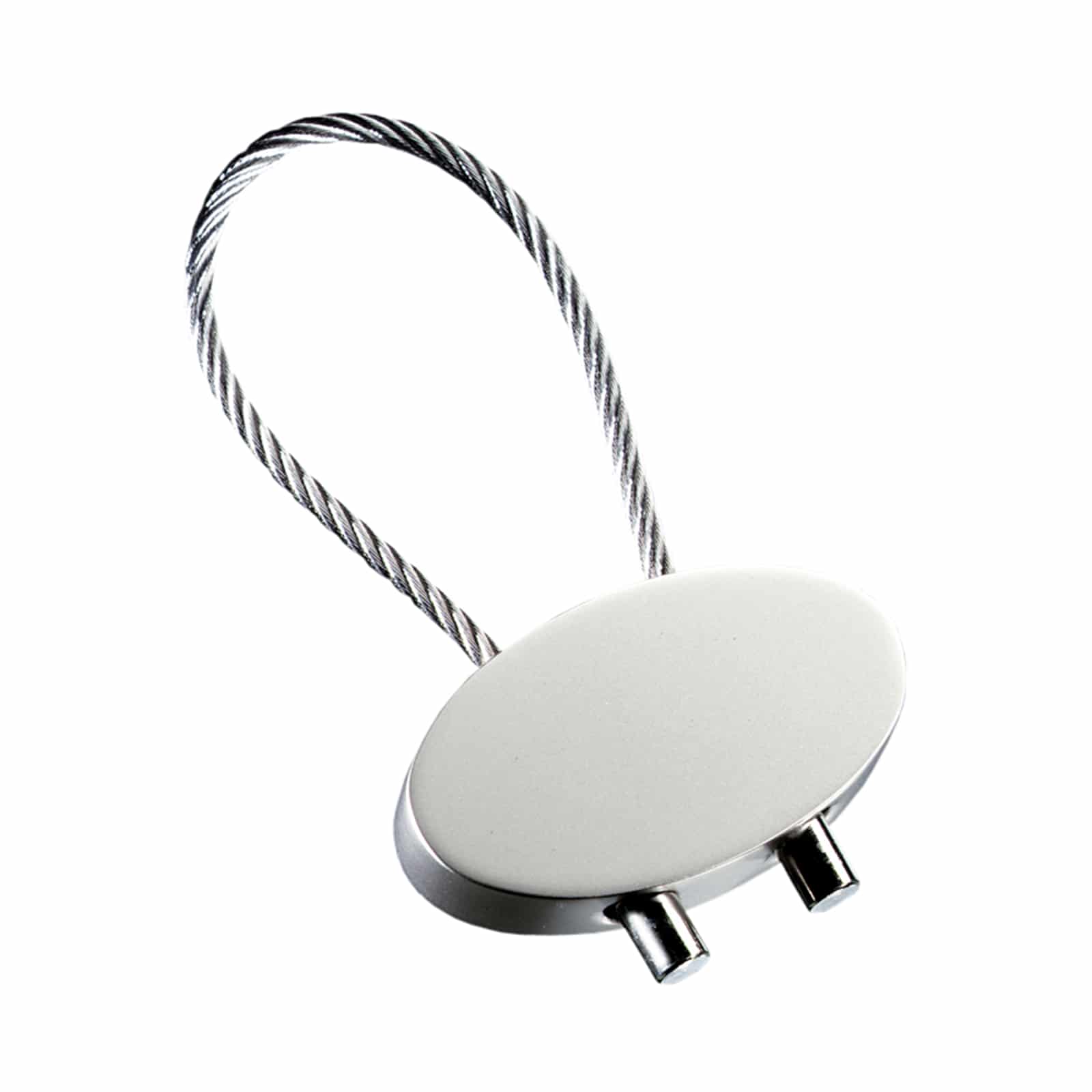 Drahtseil Schlüsselanhänger oval RE98-CABLE mattsilber