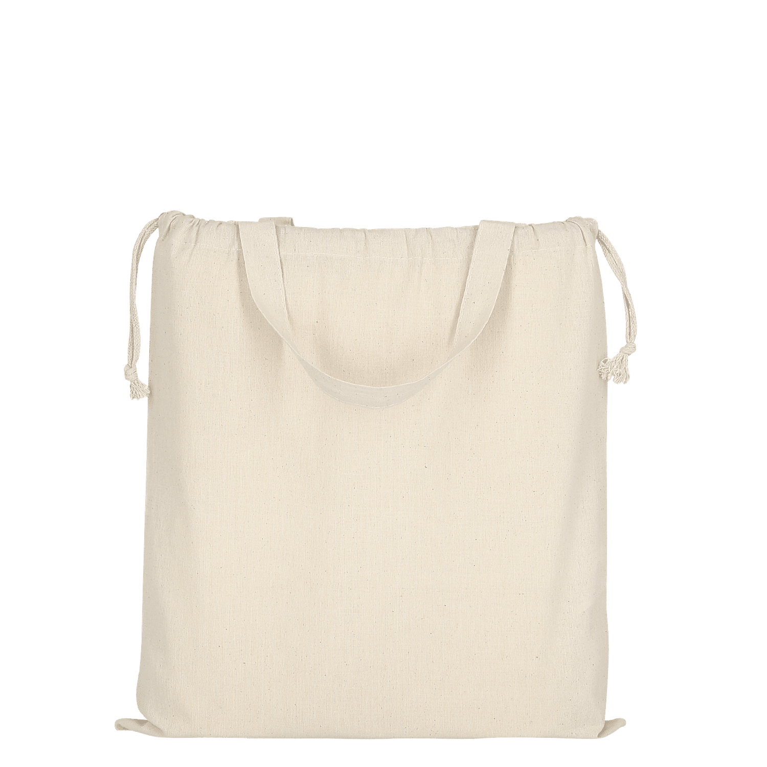 Baumwolltasche CLASSIC mit zwei kurzen Henkeln und doppeltem Kordelzug