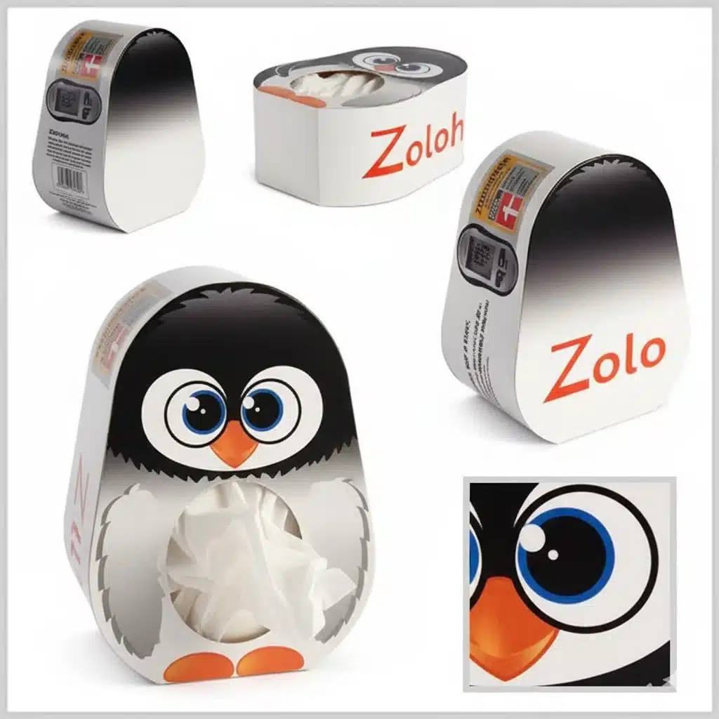 TISSUE-BOX IN PINGUINFORM (150 x 110 x 50 mm) - Ansicht 2