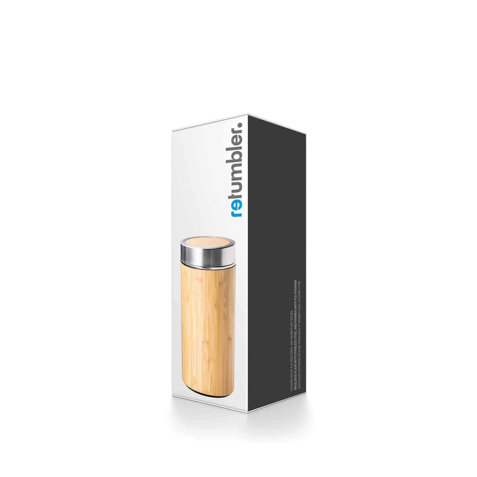Isolierflasche aus Edelstahl und Bambus mit Teesieb RETUMBLER-ADAMUZ - Ansicht 2