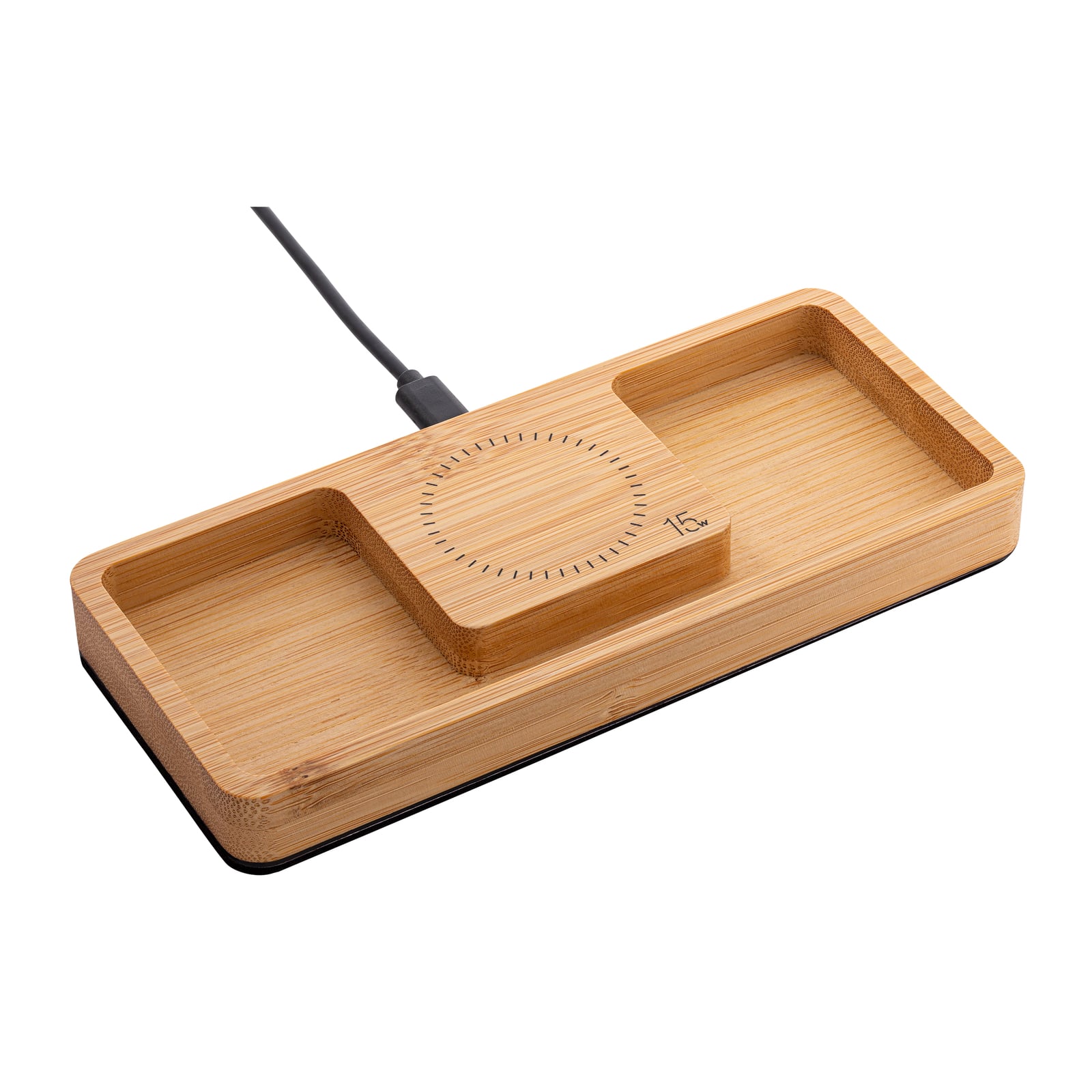 Desktop Organizer mit Wireless Charging REEVES-BAMBOOCHARGE 15 Watt