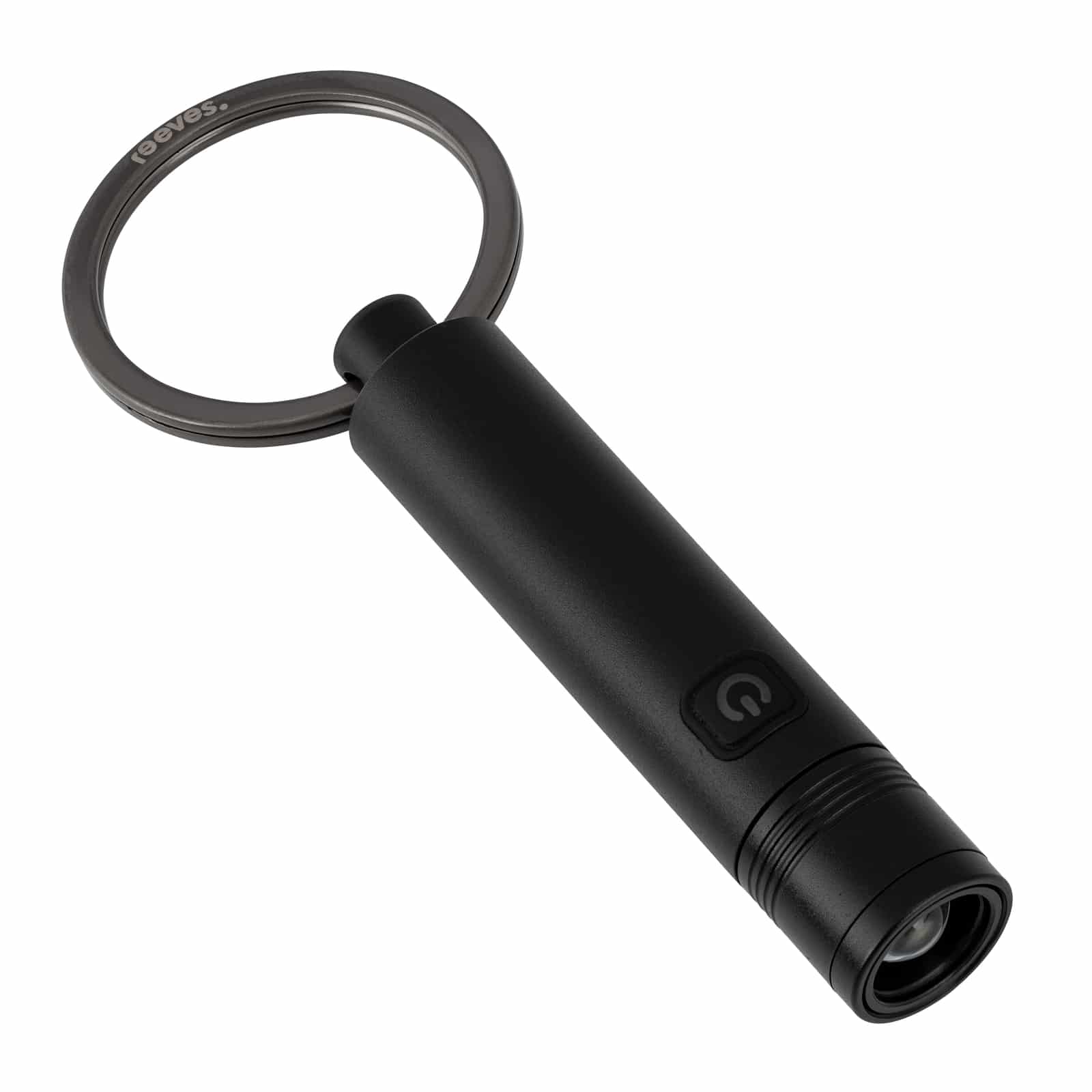 Schlüsselanhänger mit wiederaufladbare LED Taschenlampe REEVES-PORTO LIGHT schwarz