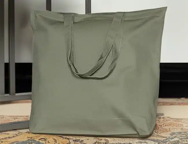 Organic Canvas Carrier Bag Medium Long Handle London 02
