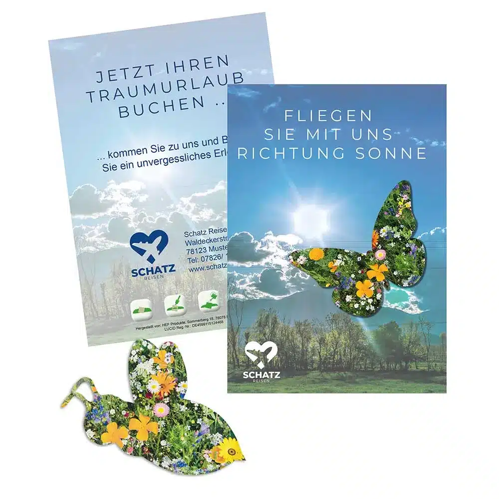 Samenpapier auf A6-Karte – Kreative Postkarte mit Pflanz-Samen  Auswahl: